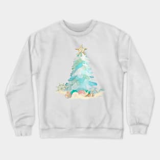 Coastal Seaglass Christmas Tree Crewneck Sweatshirt